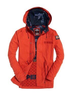 Superdry Aviator Rookie Parka Jacket Orange Military Grade XL Rare